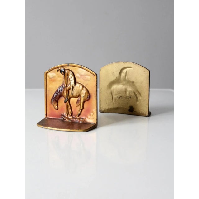 Vintage End of Trail Bookends For Sale - Image 4 of 11