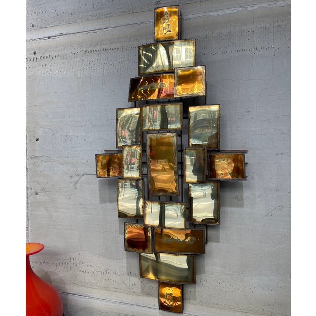 Mid-Century Modern 1970s Brutalist Multi-Panel Metal Wall Sculpture in the Style of Mario Jason For Sale - Image 3 of 10