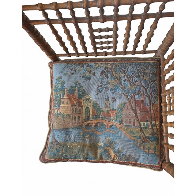 Antique Victorian Bobbin Turned Needle Corner Chair For Sale - Image 4 of 5
