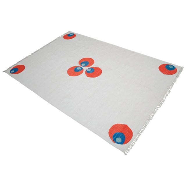 White Turkish Silk Rug Kilim Hand Woven Chintemani Motif Oushak Area Rug - 4′3″ × 6′4″ For Sale - Image 8 of 18