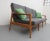 Wood Cherry Wood Sofa with Green Cushions, 1960s For Sale - Image 7 of 11