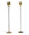Pair of Art Deco Regency Greek Key Brass Chalice Stiffel Torchiere Floor Lamps Set For Sale