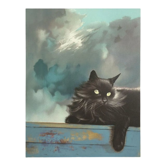 1990s Michèle Battut, Black Cat, Lithograph For Sale