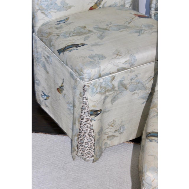 Hollywood Regency French Floral Animal Print Parson Dining Chairs