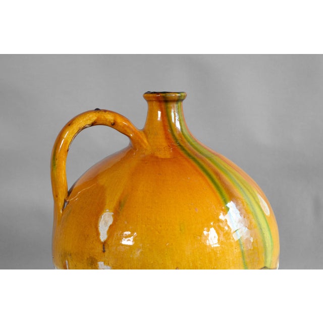 Large Yellow Glazed Jug, 1890s For Sale - Image 3 of 6