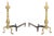 American Federal Style Brass Andirons, Pair For Sale