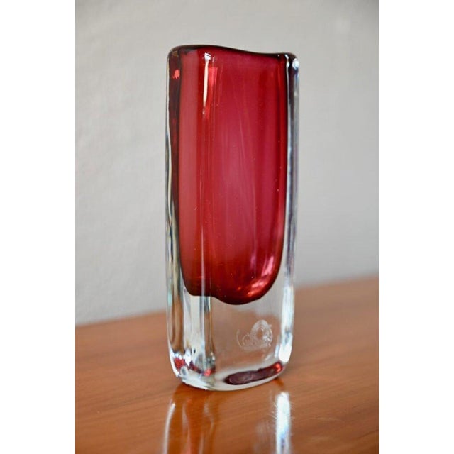 1960s Swedish Glass Vase by Nils Landberg for Orrefors, 1960s For Sale - Image 5 of 13