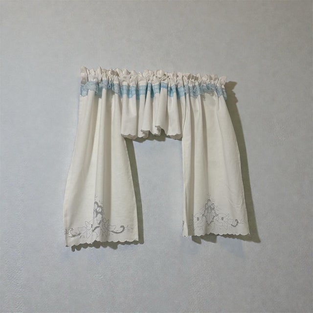 2020s Upcycled Cafe Curtains Set of 3 Pieces Handmade New For Sale - Image 5 of 10