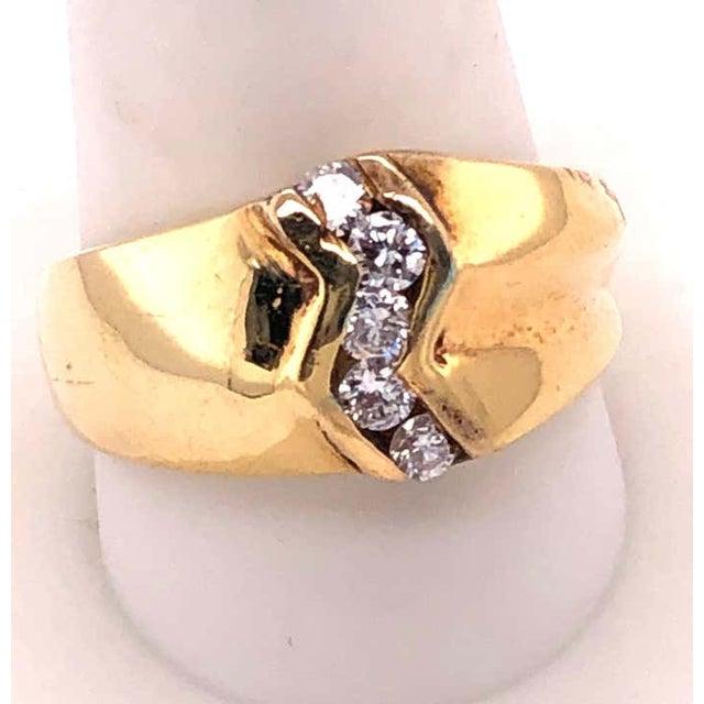 14 Karat Yellow Gold Freeform Ring With 5 Diamonds For Sale - Image 10 of 10