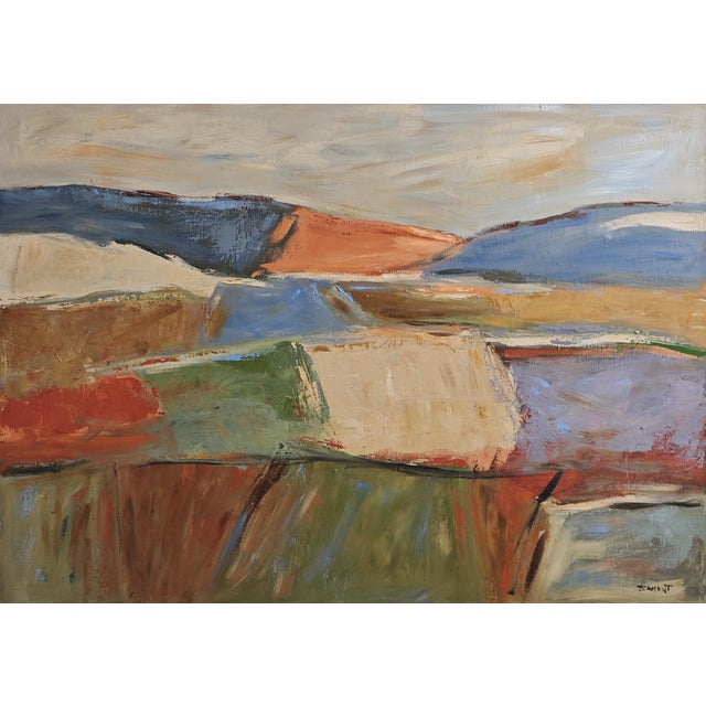 “Les Terres Silencieuses” is an original contemporary abstract landscape painting by French artist Sophie Dumont. Created...