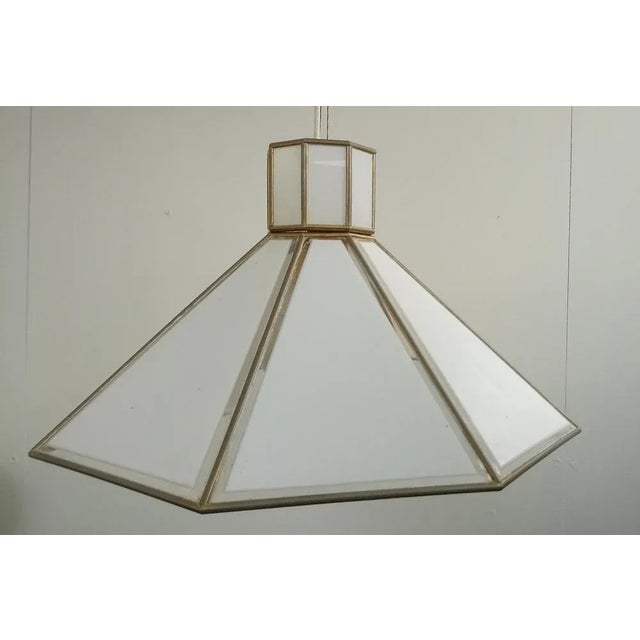 1970s French Glass Ceiling Lamp, 1970s For Sale - Image 5 of 8