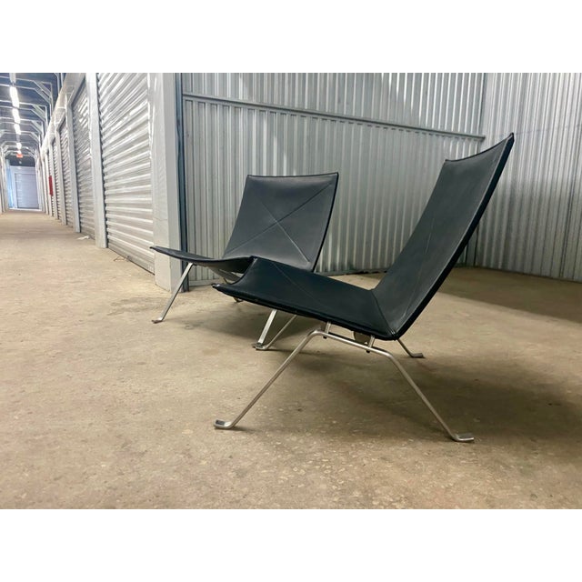 Poul Kjærholm Pk22 Lounge Chairs Designed by Poul Kjaerholm From Fritz Hanzen . For Sale - Image 4 of 14
