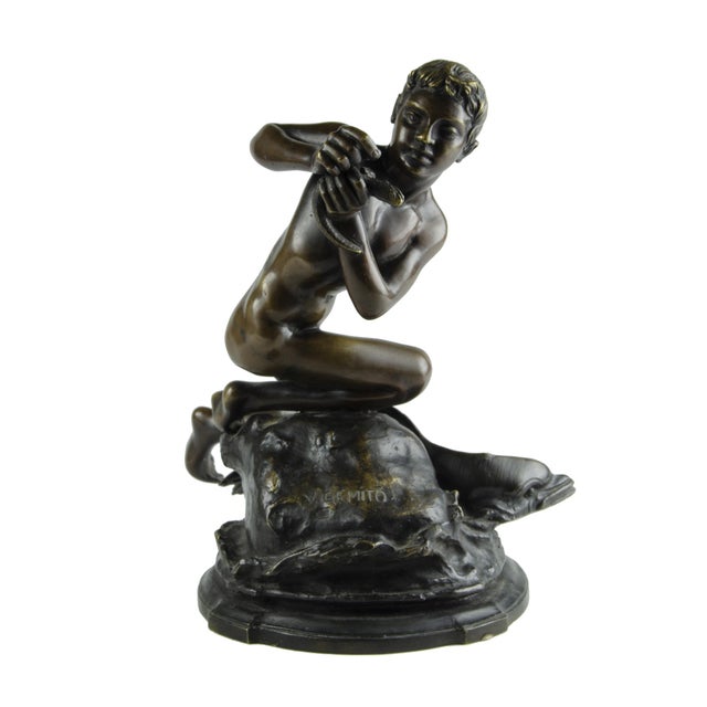 Late 19th-century Belle Époque bronze fisherman sculpture by the author Vincenzo Gemito, Italy By: Vincenzo Gemito...