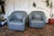Mid-Century Modern Vintage Pair of Gray Leather Channel-Tufted Club Chairs by Martin/Brattrud, 1987 For Sale - Image 3 of 14
