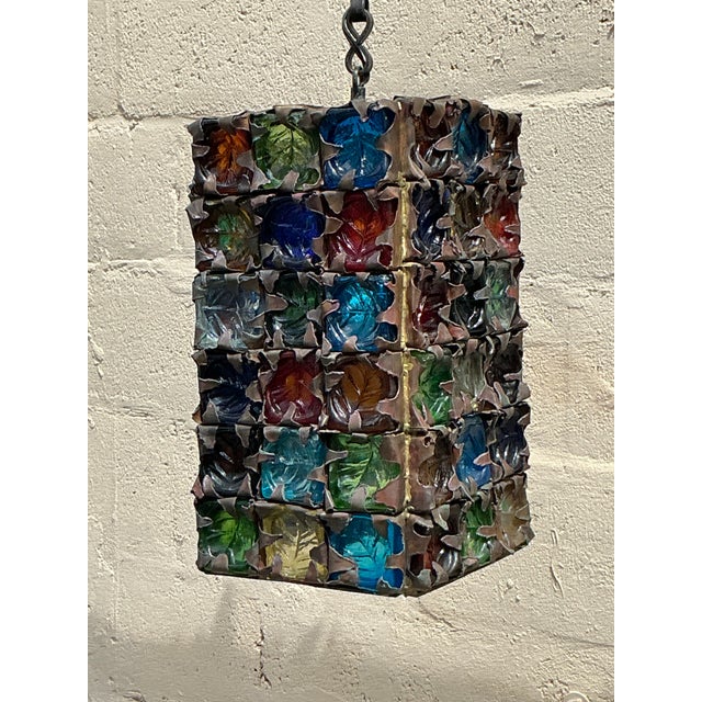 Vintage Mid 20th Century Brutalist Hanging Pendant After Felipe Delfinger for Feders For Sale In West Palm - Image 6 of 9
