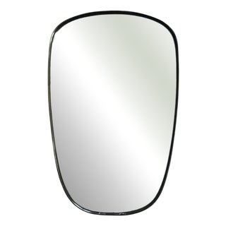 Modern Shaped Brass and Chrome Wall Mirror, 1950s For Sale