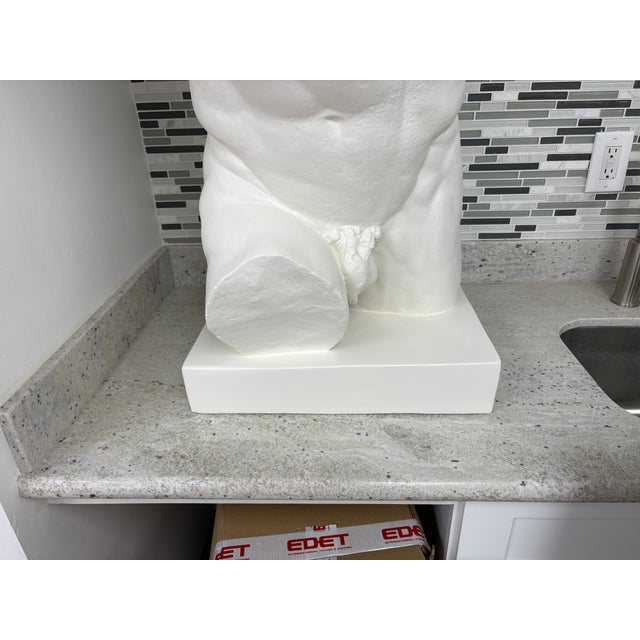 1940s Italian Plaster Male Torso Sculpture of a Classical Athlete For Sale In Houston - Image 6 of 14