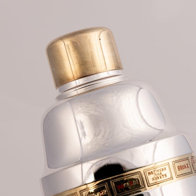 20th Century English Silver-Plated Recipe Cocktail Shaker, 1930s For Sale - Image 6 of 11