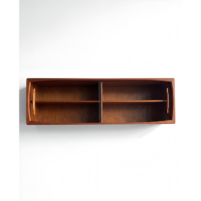 Mid-Century Modern Vintage Danish Teak Hanging Display Cabinet by H. P. Hansen, 1960s For Sale - Image 3 of 14