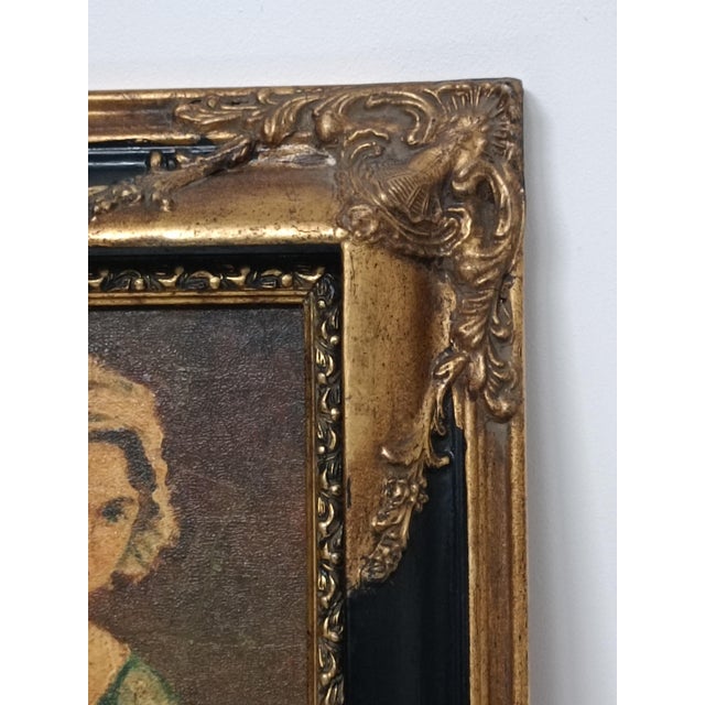 Michel Capron, Young Woman with a Bowl, 1950, Oil on Canvas, Framed For Sale - Image 4 of 9