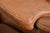 Vintage 1970s Brown Leather Sofa With Sculptural Wood Frame, Attached Cushions & Postmodern Modernist Design For Sale - Image 4 of 18