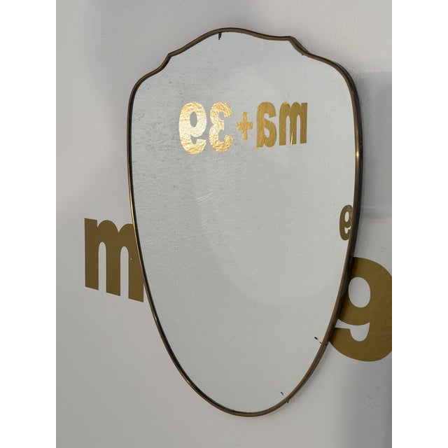 Vintage Italian Wave Brass Wall Mirror 1960s For Sale In Los Angeles - Image 6 of 7