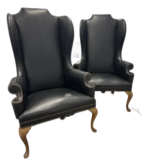 Old Leather Chairs - A Pair