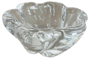 Large Floral Glass Shell Ashtray attributed to Orrefors, Sweden, 1970s