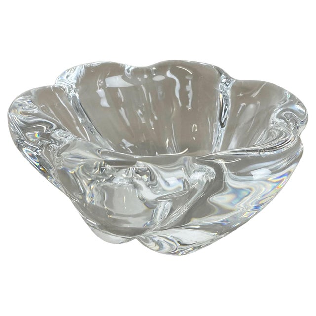 Large Floral Glass Shell Ashtray from Orrefors, Sweden, 1970s For Sale