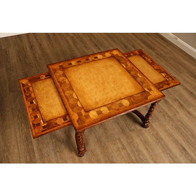 Wood Jonathan Charles Square Top Oyster Coffee Table With Slides For Sale - Image 7 of 18