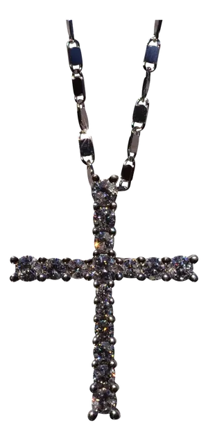 The 44th Street: Tapered Natural Diamond Cross Pendant