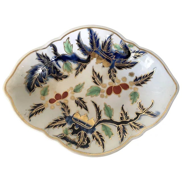 Antique 18th Century English Duesbury Derby Kakiemon Imari Porcelain Oval Plate Decorated with Chestnuts For Sale - Image 9 of 9