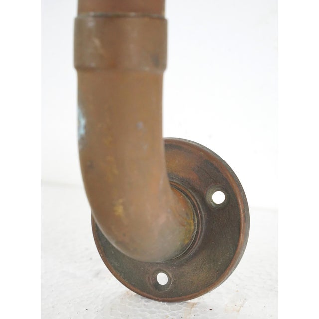 Metal Vintage European 14.25 In. Brass Pipe Door Pull For Sale - Image 7 of 10