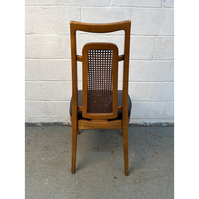 Set of Six Mid 20th Century Walnut and Cane Dining Chairs by Drexel Furniture For Sale In New York - Image 6 of 16