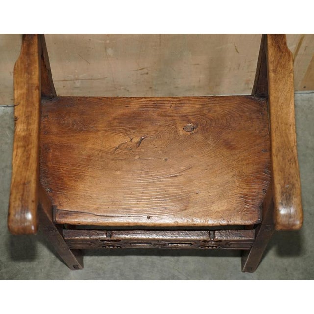 Antique Provincial Hand-Carved Elm and Fruitwood Chair, 1780-1820 For Sale - Image 5 of 18