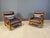 Wood Vintage Rustic Brown Leather and Oak Lounge Chairs, 1960s, Set of 2 For Sale - Image 7 of 12