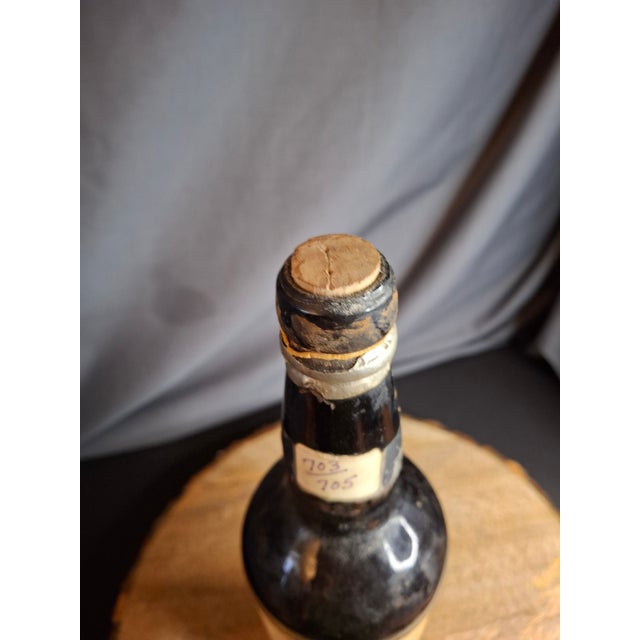 19th Century Hand-Blown Empty Wine Bottle - Original Pontil Mark & 1864 Label For Sale - Image 4 of 9