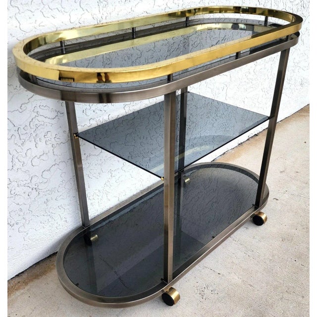 Metal MCM Bar Cart Rolling by Design Institute of America Dia For Sale - Image 7 of 17