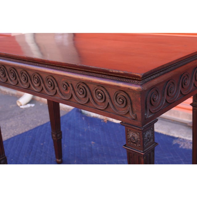 19th Century English Mahogany Convertible Console and Game Table For Sale In Los Angeles - Image 6 of 12