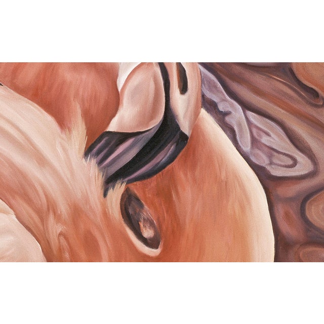 Early 21st Century 2000s "Flamingo" Large Gallery Wrapped Oil Painting by Judith Moore For Sale - Image 5 of 9