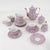 Late 20th Century Vintage Pink Floral Porcelain Tea Set – Hand-Painted Victorian Style For Sale - Image 5 of 11