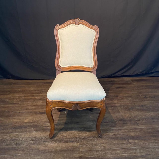 19th Century Museum Quality Walnut & Newly Upholstered Dining Chairs -Set of 6 For Sale - Image 12 of 12