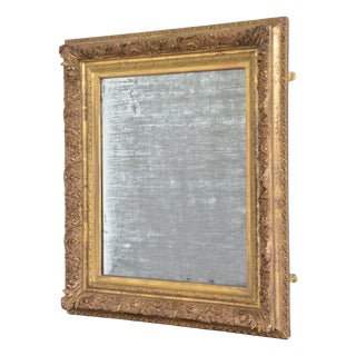 Antique Giltwood Wall Mirror with Foxed Glass, 1870 For Sale