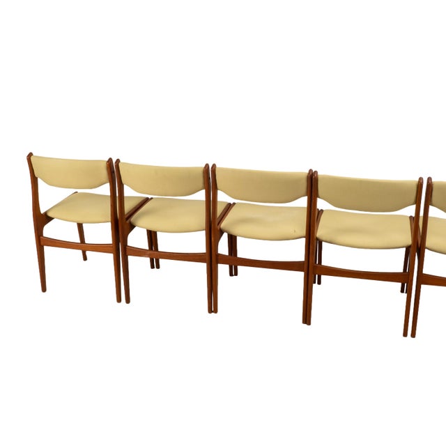 1980s Set of 8 Danish Modern Solid Teak Dining Chairs Acquired From D-Scan For Sale - Image 15 of 18