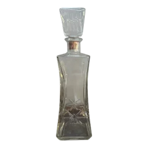 Mid-Century Modern 1960s Atomic Starburst Clear Glass Decanter