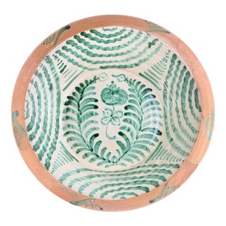 Large Spanish Fajalauza Ceramic Bowl from Lebrillo For Sale
