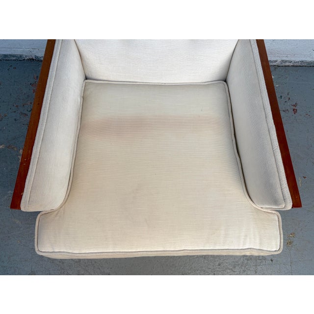 Mid-Century Upholstered Lounge Chair and Ottoman For Sale - Image 11 of 16