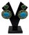 Natural Turquoise, Emerald & Diamond Earring in 14k Gold For Sale