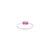 Metal Natural Ruby & Diamond Three Stone Stackable Bezel Band Size 6.5 in 14k White Gold For Sale - Image 7 of 13