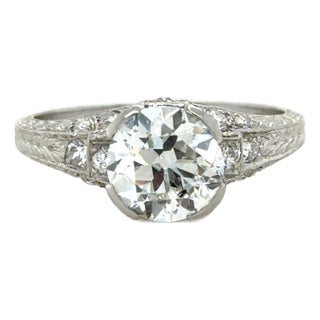 1920s C.D. Peacock, Art Deco 2.87 CTTW Diamond Engagement Ring, Size 8.75 For Sale